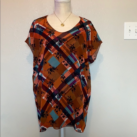 Cabi plaid/floral top - Picture 3 of 5